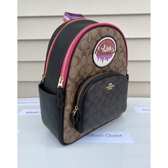Coach Backpack With Souvenir Patches In Blocked Signature main image 6